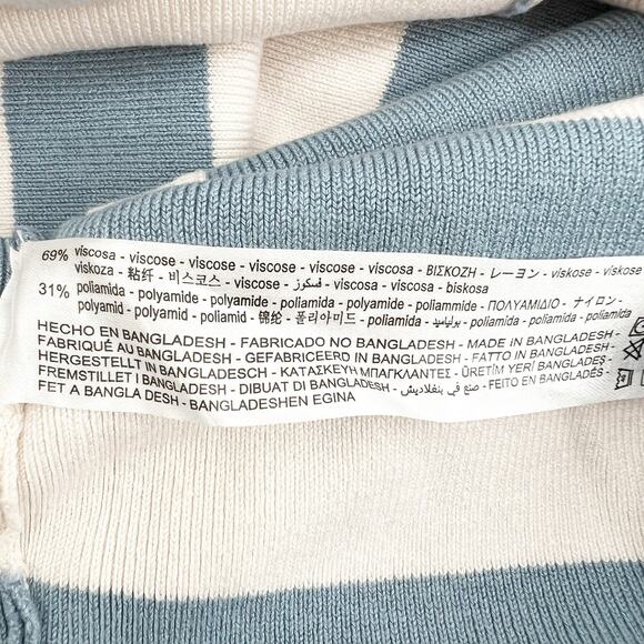 Zara Cream And Green Striped Cropped Tank M - Picture 5 of 5